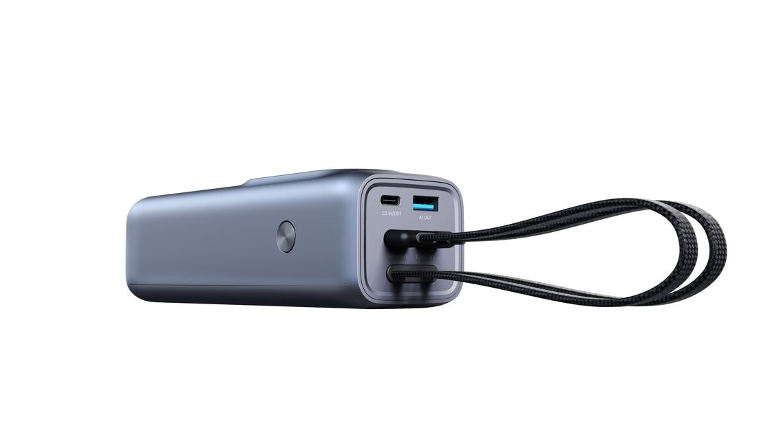 Laptop Power Bank 25000mAh ,170W, 3 USB-C & 1 USB-A Dual Fast Charger,Built-in 2 Cables, Dust Protection